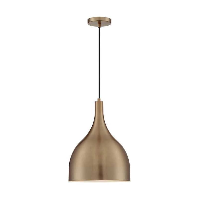 Nuvo Lighting Bellcap 12in 1-Light Pendant | Mid-Century Modern Burnished Brass | Kitchen Island & Dining Room | 12 x 12 x 16.38 in | Model 60-7077