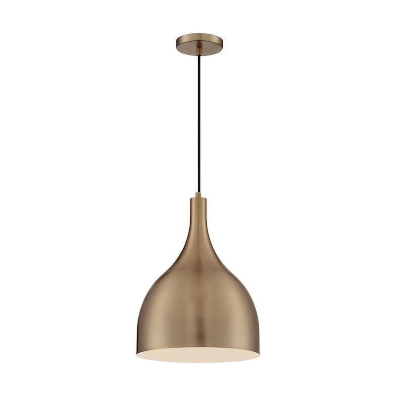 Nuvo Lighting Bellcap 12in 1-Light Pendant | Mid-Century Modern Burnished Brass | Kitchen Island & Dining Room | 12 x 12 x 16.38 in | Model 60-7077