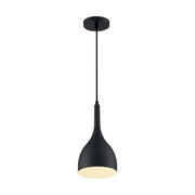 Nuvo Lighting Bellcap 7in 1-Light Pendant | Mid-Century Modern Matte Black | Kitchen Island & Dining Room | 6.75 x 6.75 x 13.25 in | Model 60-7086