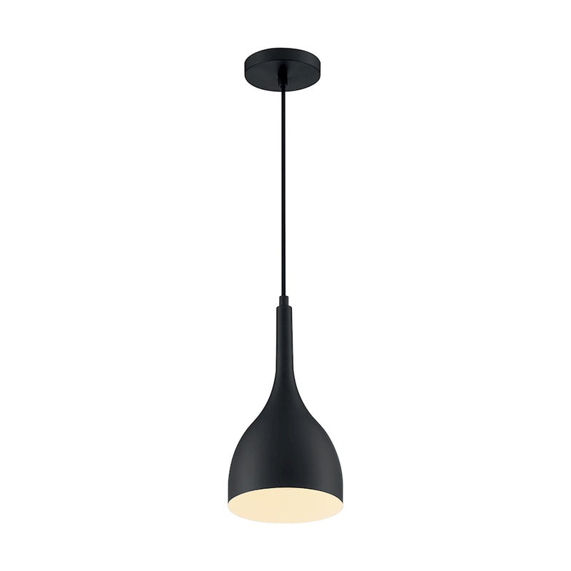 Nuvo Lighting Bellcap 7in 1-Light Pendant | Mid-Century Modern Matte Black | Kitchen Island & Dining Room | 6.75 x 6.75 x 13.25 in | Model 60-7086
