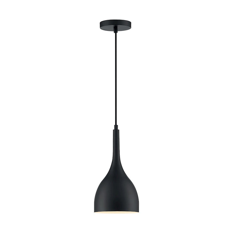 Nuvo Lighting Bellcap 7in 1-Light Pendant | Mid-Century Modern Matte Black | Kitchen Island & Dining Room | 6.75 x 6.75 x 13.25 in | Model 60-7086
