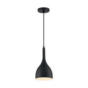 Nuvo Lighting Bellcap 7in 1-Light Pendant | Mid-Century Modern Matte Black | Kitchen Island & Dining Room | 6.75 x 6.75 x 13.25 in | Model 60-7086