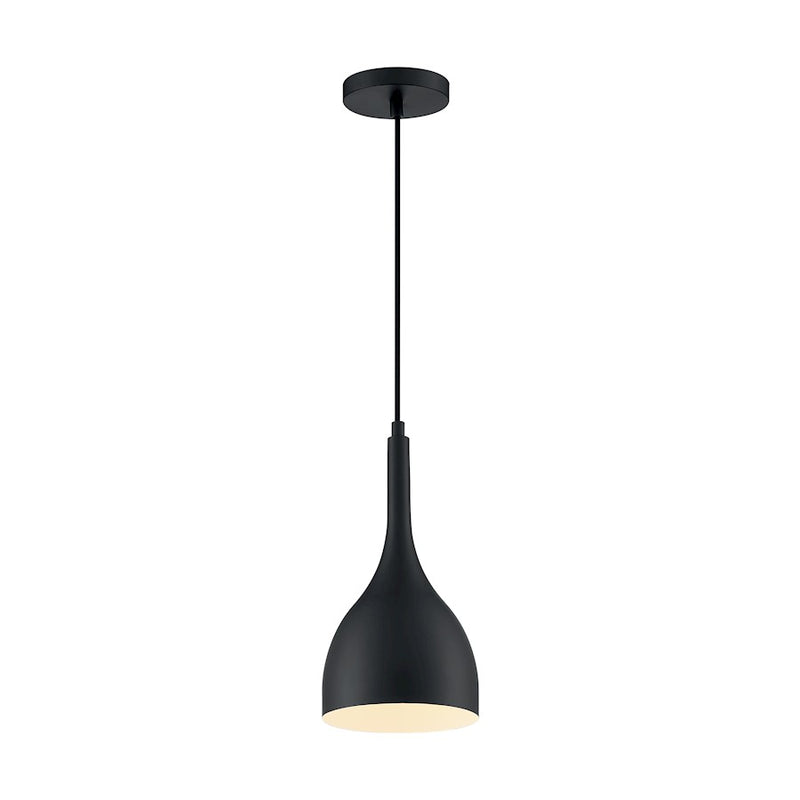 Nuvo Lighting Bellcap 7in 1-Light Pendant | Mid-Century Modern Matte Black | Kitchen Island & Dining Room | 6.75 x 6.75 x 13.25 in | Model 60-7086