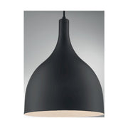 Nuvo Lighting Bellcap 12in 1-Light Pendant | Mid-Century Modern Matte Black | Kitchen Island & Dining Room | 12 x 12 x 16.38 in | Model 60-7087