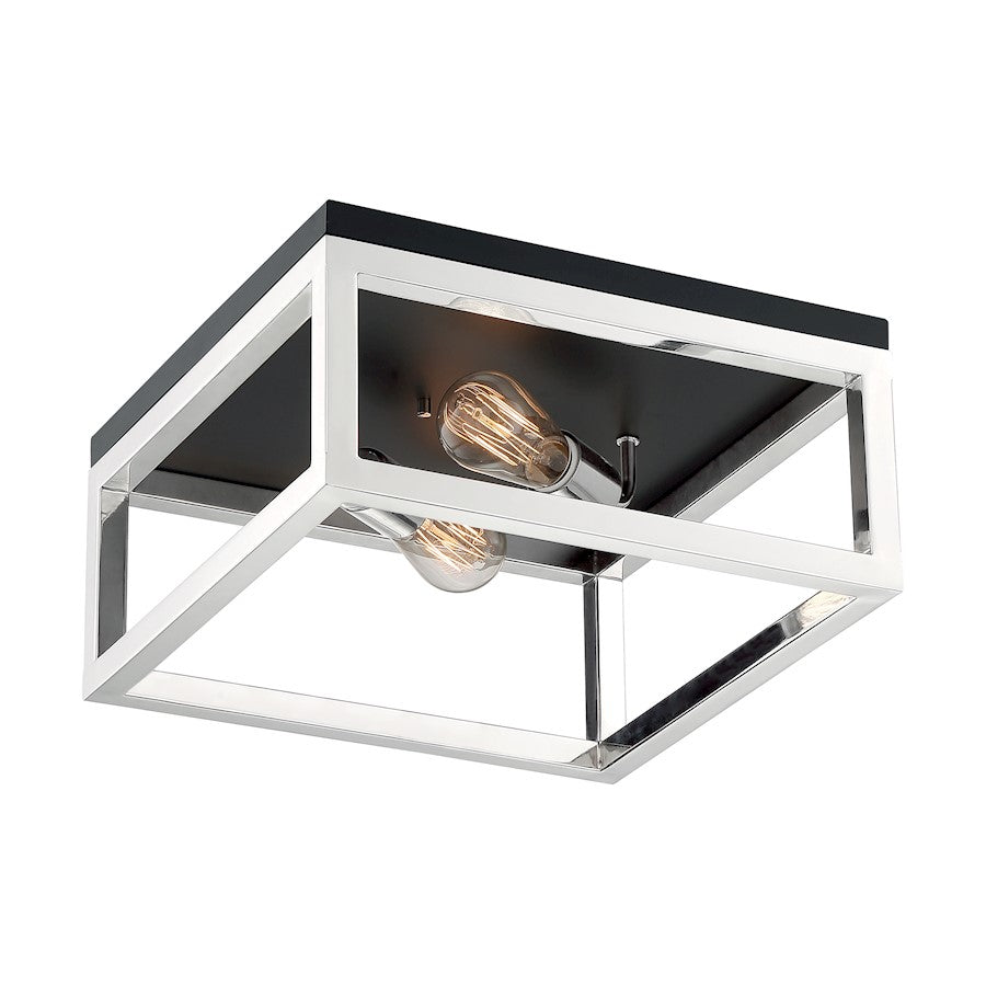 Nuvo Lighting Cakewalk 2 Light Flush Mount, Polished Nickel