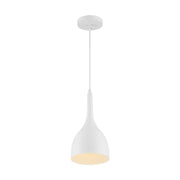 Nuvo Lighting Bellcap 1-Light 6.75in Pendant | Mid-Century Modern Matte White | Kitchen Island & Dining Room | 6.75 x 6.75 x 13.25 in | Model 60-7096