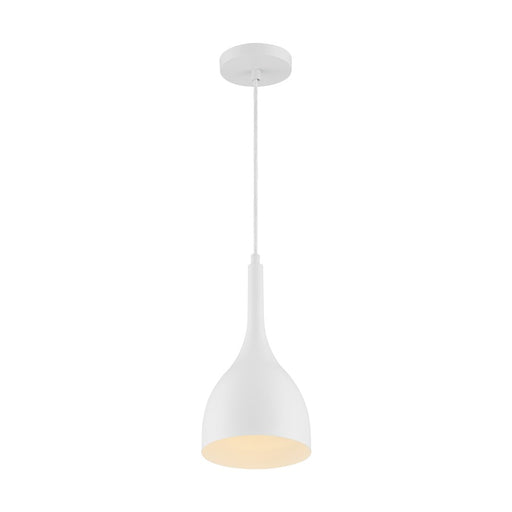 Nuvo Lighting Bellcap 1-Light 6.75in Pendant | Mid-Century Modern Matte White | Kitchen Island & Dining Room | 6.75 x 6.75 x 13.25 in | Model 60-7096