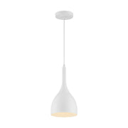 Nuvo Lighting Bellcap 1-Light 6.75in Pendant | Mid-Century Modern Matte White | Kitchen Island & Dining Room | 6.75 x 6.75 x 13.25 in | Model 60-7096