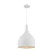 Nuvo Lighting Bellcap 12in 1-Light Pendant | Mid-Century Modern Matte White | Kitchen Island & Dining Room | 12 x 12 x 16.38 in | Model 60-7097