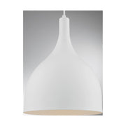 Nuvo Lighting Bellcap 12in 1-Light Pendant | Mid-Century Modern Matte White | Kitchen Island & Dining Room | 12 x 12 x 16.38 in | Model 60-7097