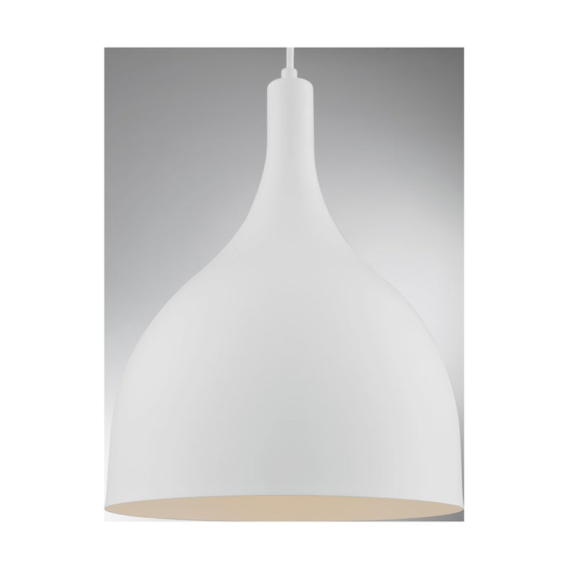 Nuvo Lighting Bellcap 12in 1-Light Pendant | Mid-Century Modern Matte White | Kitchen Island & Dining Room | 12 x 12 x 16.38 in | Model 60-7097