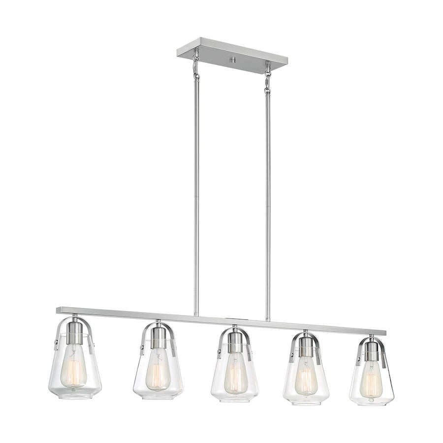 Nuvo Lighting Skybridge 5 Light Island Pendant, Clear