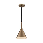 Nuvo Lighting Lightcap 1-Light 8in Pendant | Mid-Century Modern Burnished Brass | Kitchen Island & Dining Room | 7.75 x 12.5 in | Model 60-7117