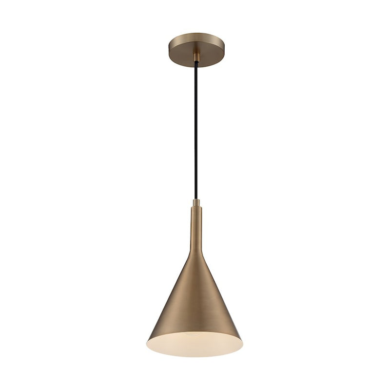 Nuvo Lighting Lightcap 1-Light 8in Pendant | Mid-Century Modern Burnished Brass | Kitchen Island & Dining Room | 7.75 x 12.5 in | Model 60-7117