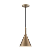 Nuvo Lighting Lightcap 1-Light 8in Pendant | Mid-Century Modern Burnished Brass | Kitchen Island & Dining Room | 7.75 x 12.5 in | Model 60-7117