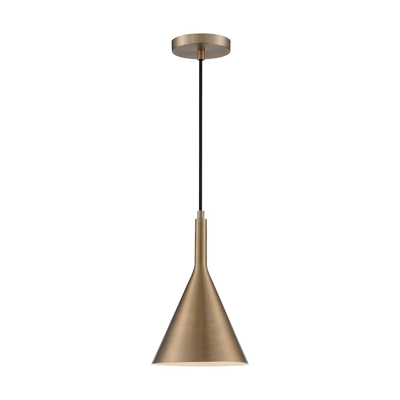 Nuvo Lighting Lightcap 1-Light 8in Pendant | Mid-Century Modern Burnished Brass | Kitchen Island & Dining Room | 7.75 x 12.5 in | Model 60-7117