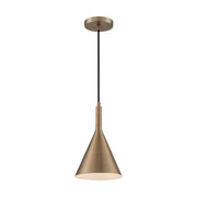 Nuvo Lighting Lightcap 1-Light 8in Pendant | Mid-Century Modern Burnished Brass | Kitchen Island & Dining Room | 7.75 x 12.5 in | Model 60-7117