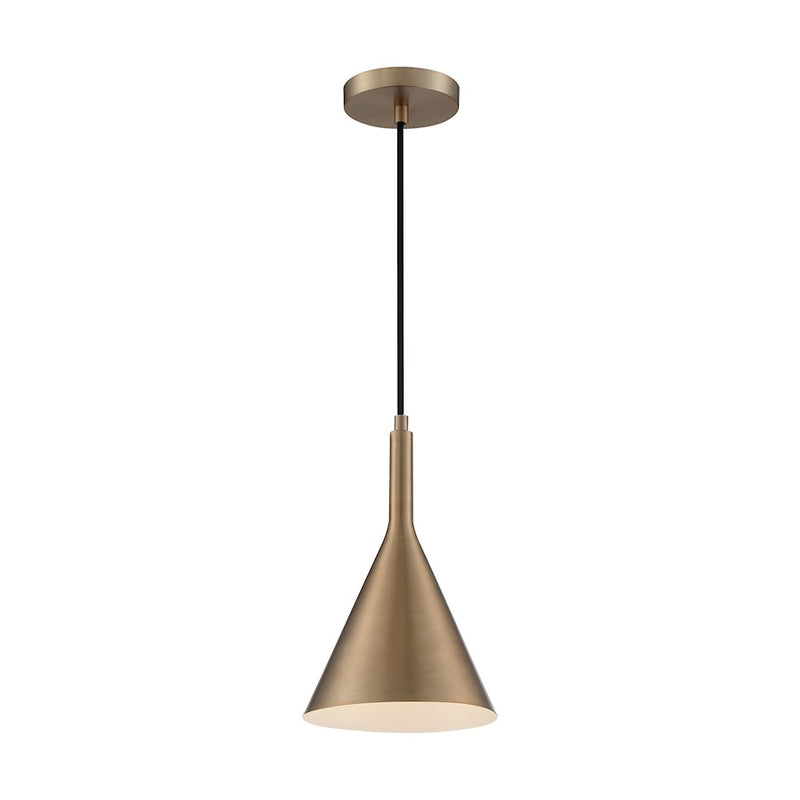 Nuvo Lighting Lightcap 1-Light 8in Pendant | Mid-Century Modern Burnished Brass | Kitchen Island & Dining Room | 7.75 x 12.5 in | Model 60-7117