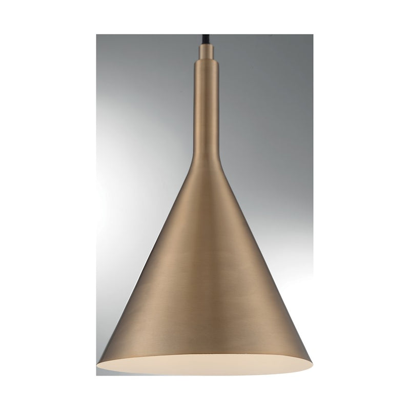 Nuvo Lighting Lightcap 1-Light 8in Pendant | Mid-Century Modern Burnished Brass | Kitchen Island & Dining Room | 7.75 x 12.5 in | Model 60-7117