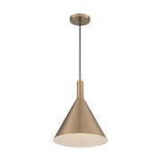 Nuvo Lighting Lightcap 12in 1-Light Pendant | Mid-Century Modern Burnished Brass | Kitchen Island & Dining Room | 12 x 12 x 14.5 in | Model 60-7118