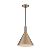 Nuvo Lighting Lightcap 12in 1-Light Pendant | Mid-Century Modern Burnished Brass | Kitchen Island & Dining Room | 12 x 12 x 14.5 in | Model 60-7118
