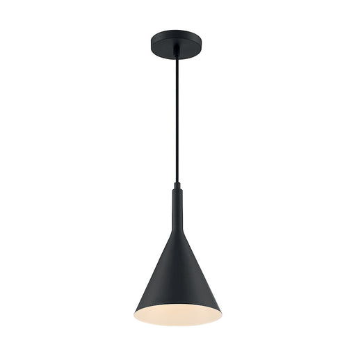 Nuvo Lighting Lightcap 8in 1-Light Pendant | Mid-Century Modern Matte Black | Kitchen Island & Dining Room | 7.75 x 12.5 in | Model 60-7127