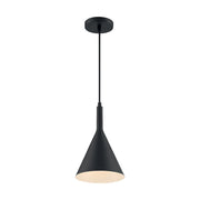 Nuvo Lighting Lightcap 8in 1-Light Pendant | Mid-Century Modern Matte Black | Kitchen Island & Dining Room | 7.75 x 12.5 in | Model 60-7127