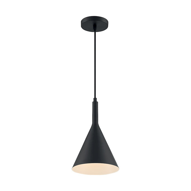 Nuvo Lighting Lightcap 8in 1-Light Pendant | Mid-Century Modern Matte Black | Kitchen Island & Dining Room | 7.75 x 12.5 in | Model 60-7127