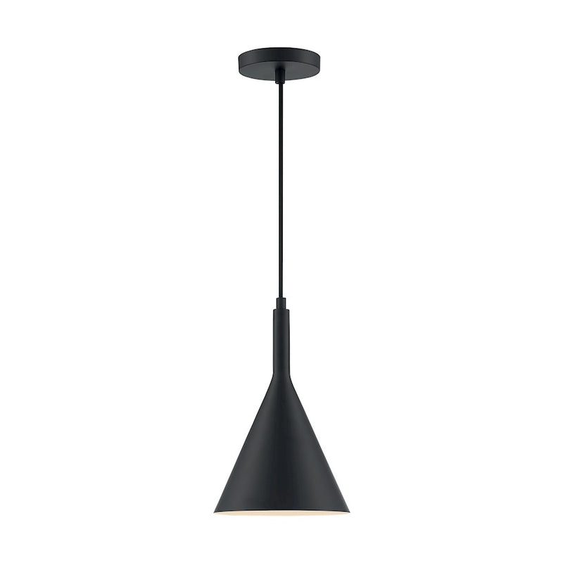 Nuvo Lighting Lightcap 8in 1-Light Pendant | Mid-Century Modern Matte Black | Kitchen Island & Dining Room | 7.75 x 12.5 in | Model 60-7127
