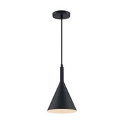 Nuvo Lighting Lightcap 8in 1-Light Pendant | Mid-Century Modern Matte Black | Kitchen Island & Dining Room | 7.75 x 12.5 in | Model 60-7127