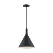 Nuvo Lighting Lightcap 12in 1-Light Pendant | Mid-Century Modern Matte Black | Kitchen Island & Dining Room | 12 x 12 x 14.5 in | Model 60-7128