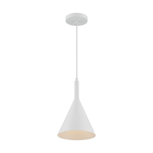 Nuvo Lighting Lightcap 7.75in 1-Light Pendant | Mid-Century Modern Matte White | Kitchen Island & Dining Room | 7.75 x 7.75 x 12.5 in | Model 60-7137