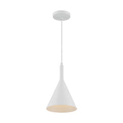 Nuvo Lighting Lightcap 7.75in 1-Light Pendant | Mid-Century Modern Matte White | Kitchen Island & Dining Room | 7.75 x 7.75 x 12.5 in | Model 60-7137