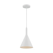 Nuvo Lighting Lightcap 7.75in 1-Light Pendant | Mid-Century Modern Matte White | Kitchen Island & Dining Room | 7.75 x 7.75 x 12.5 in | Model 60-7137