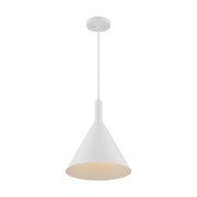 Nuvo Lighting Lightcap 12in 1-Light Pendant | Mid-Century Modern Matte White | Kitchen Island & Dining Room | 12 x 12 x 14.5 in | Model 60-7138
