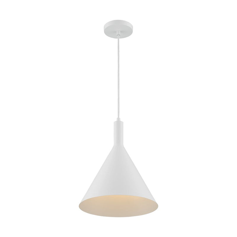 Nuvo Lighting Lightcap 12in 1-Light Pendant | Mid-Century Modern Matte White | Kitchen Island & Dining Room | 12 x 12 x 14.5 in | Model 60-7138