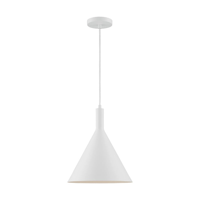 Nuvo Lighting Lightcap 12in 1-Light Pendant | Mid-Century Modern Matte White | Kitchen Island & Dining Room | 12 x 12 x 14.5 in | Model 60-7138