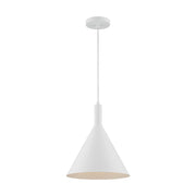 Nuvo Lighting Lightcap 12in 1-Light Pendant | Mid-Century Modern Matte White | Kitchen Island & Dining Room | 12 x 12 x 14.5 in | Model 60-7138