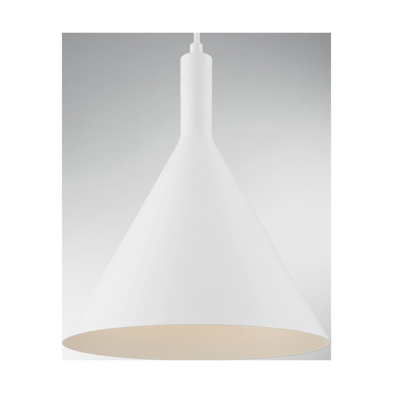 Nuvo Lighting Lightcap 12in 1-Light Pendant | Mid-Century Modern Matte White | Kitchen Island & Dining Room | 12 x 12 x 14.5 in | Model 60-7138