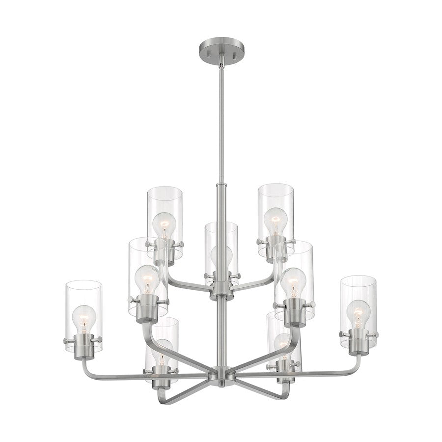 Nuvo Lighting Sommerset Chandelier, Clear Glass