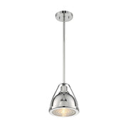 Nuvo Lighting Barbett 9in 1-Light Pendant | Industrial Polished Nickel and Clear Glass | Kitchen Island & Dining Room | 8.75 x 9.13 in | Model 60-7211