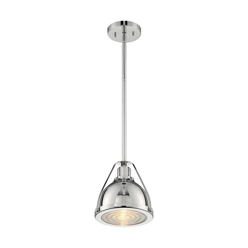 Nuvo Lighting Barbett 9in 1-Light Pendant | Industrial Polished Nickel and Clear Glass | Kitchen Island & Dining Room | 8.75 x 9.13 in | Model 60-7211