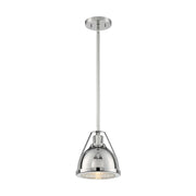 Nuvo Lighting Barbett 9in 1-Light Pendant | Industrial Polished Nickel and Clear Glass | Kitchen Island & Dining Room | 8.75 x 9.13 in | Model 60-7211