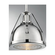 Nuvo Lighting Barbett 9in 1-Light Pendant | Industrial Polished Nickel and Clear Glass | Kitchen Island & Dining Room | 8.75 x 9.13 in | Model 60-7211