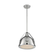 Nuvo Lighting Barbett 12in 1-Light Pendant | Industrial Polished Nickel and Clear Glass | Kitchen Island & Dining Room | 12.63 x 12 in | Model 60-7212