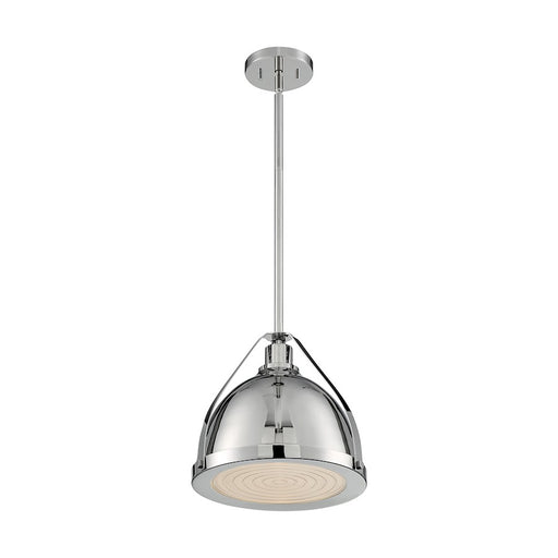 Nuvo Lighting Barbett 12in 1-Light Pendant | Industrial Polished Nickel and Clear Glass | Kitchen Island & Dining Room | 12.63 x 12 in | Model 60-7212