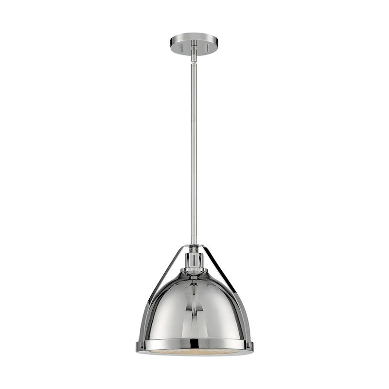Nuvo Lighting Barbett 12in 1-Light Pendant | Industrial Polished Nickel and Clear Glass | Kitchen Island & Dining Room | 12.63 x 12 in | Model 60-7212