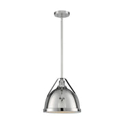 Nuvo Lighting Barbett 12in 1-Light Pendant | Industrial Polished Nickel and Clear Glass | Kitchen Island & Dining Room | 12.63 x 12 in | Model 60-7212