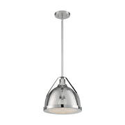 Nuvo Lighting Barbett 12in 1-Light Pendant | Industrial Polished Nickel and Clear Glass | Kitchen Island & Dining Room | 12.63 x 12 in | Model 60-7212