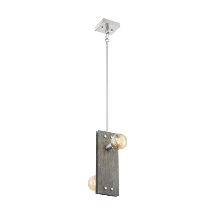 Nuvo Lighting Stella 2 Light Pendant, Driftwood/Brushed Nickel Accents